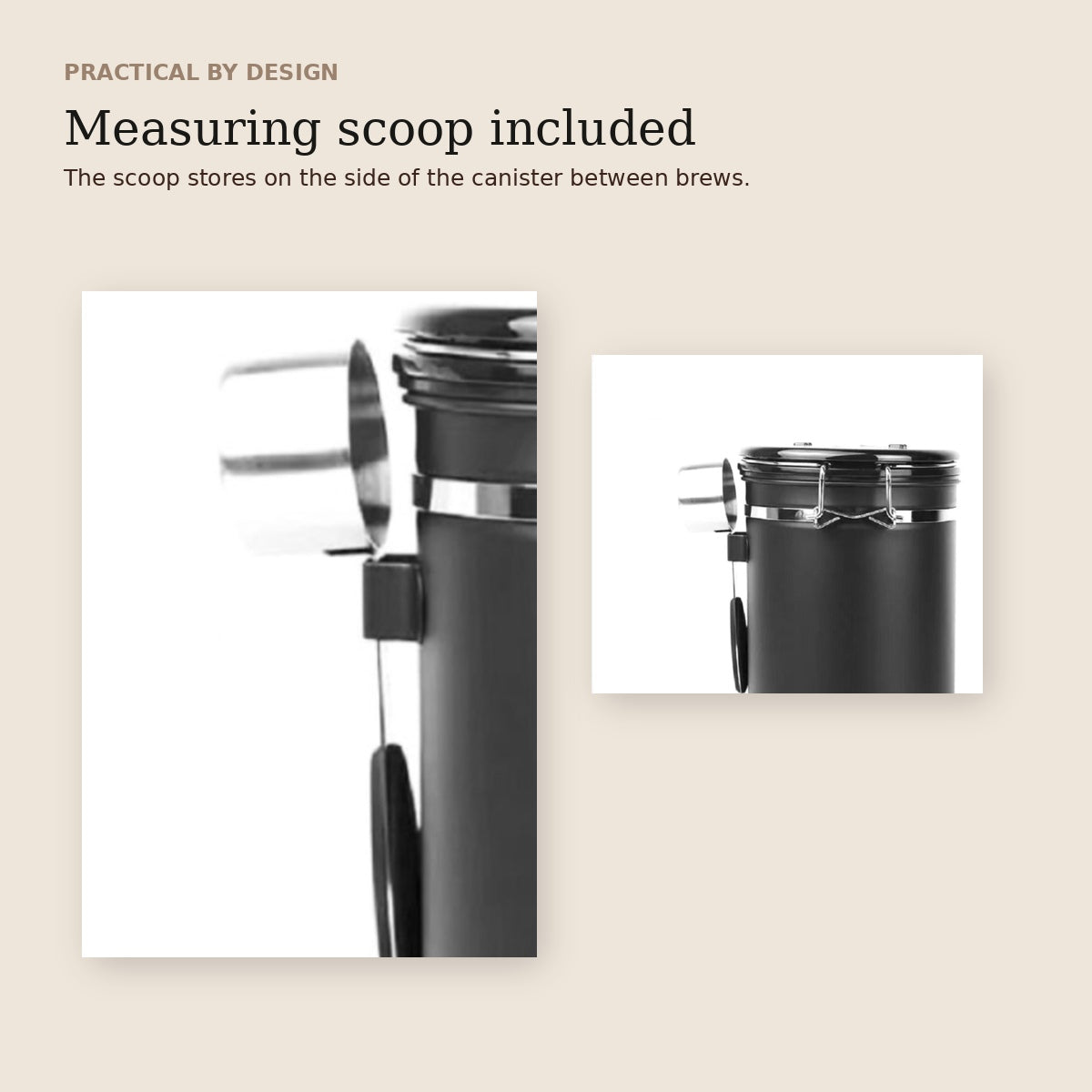 MAT Airtight Coffee Canister with included side measuring scoop