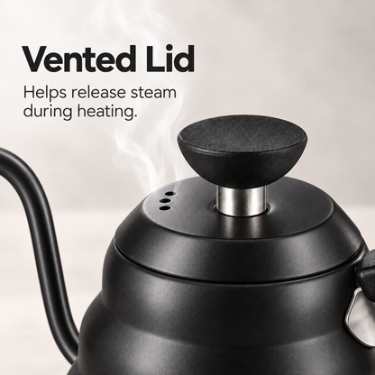 Vented lid helps release steam during heating