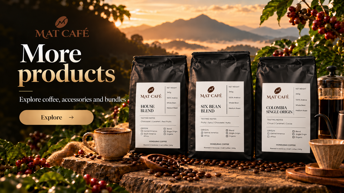 MAT Café More products hero desktop with official branding